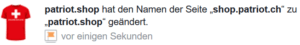 Facebook shop.patriot.ch heisst neu patriot.shop